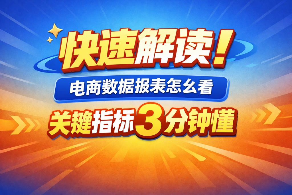 快速解读！电商数据报表怎么看，关键指标 3 分钟懂